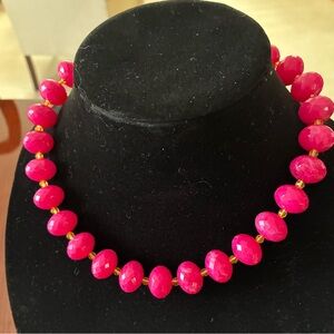 J. Crew Pink and Gold Beaded Necklace